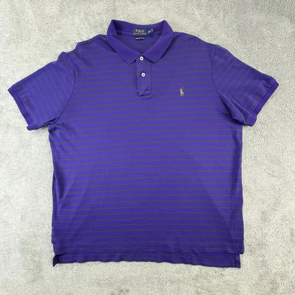 Polo Ralph Lauren Shirt Men's XXL Purple Shirt Sleeve Pima Soft Touch Pony Logo